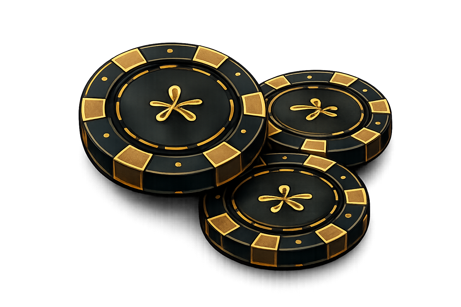 Black and gold Anubis casino chips icon
