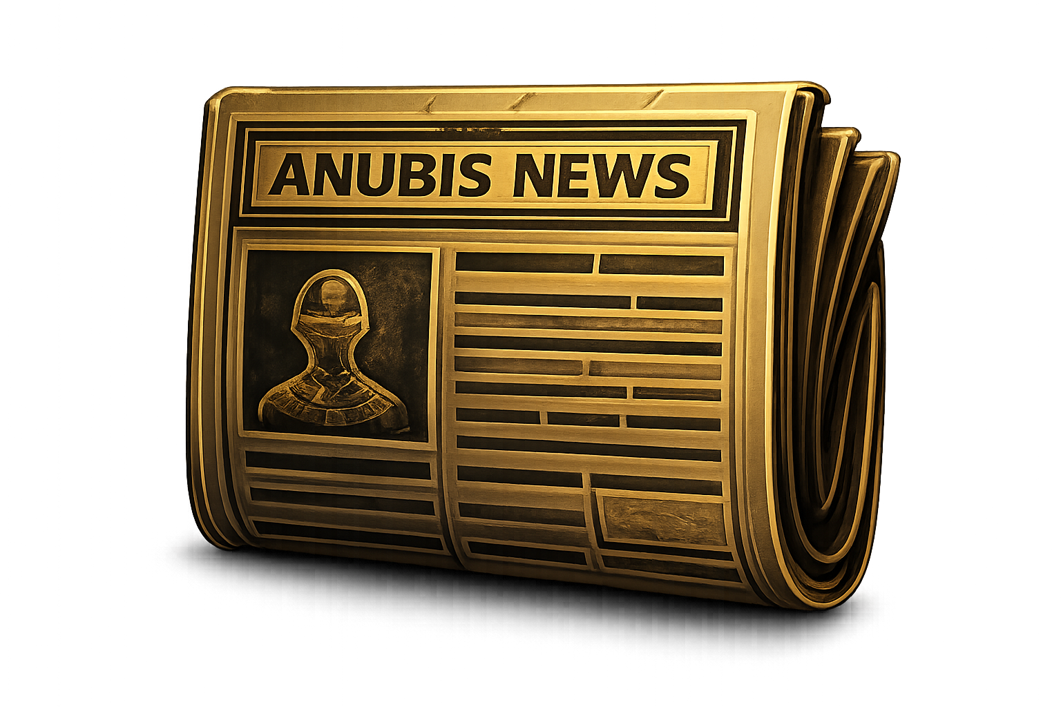 Anubis News golden newspaper icon