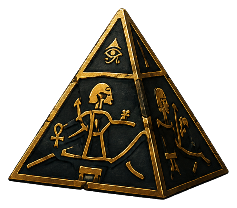 Golden pyramid long-term vision icon