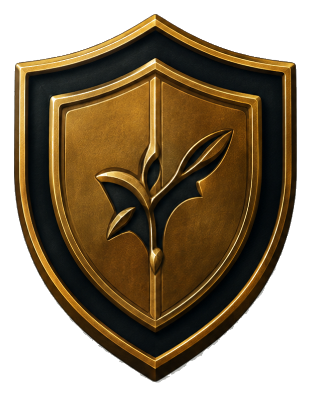 Golden shield security icon